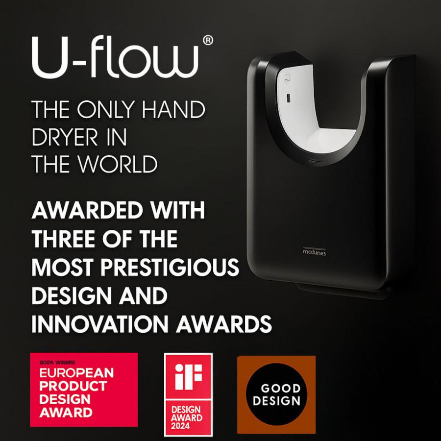 Saniflow Corp. Wins 2025 European Product Design Awards for U-Flow Hand Dryer and Babymedi Changing Station