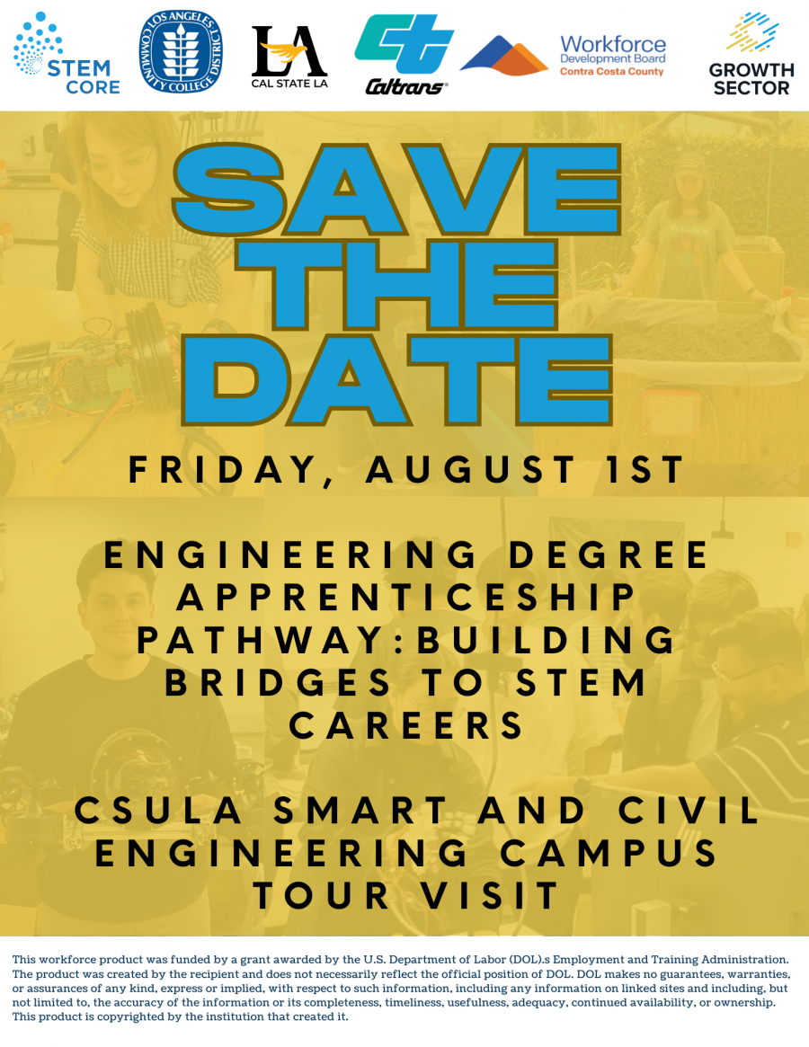 Growth Sector, Cal State LA, Caltrans: Host Visit Day Showcasing the STEM Core Engineering Degree Apprenticeship Pathway