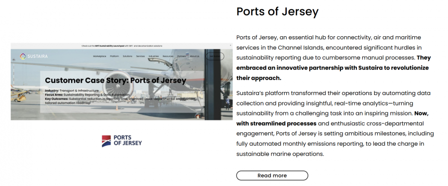 Sustaira and Ports Of Jersey Establish Blueprint For Ports and Transportation Authorities To Accelerate Decarbonization