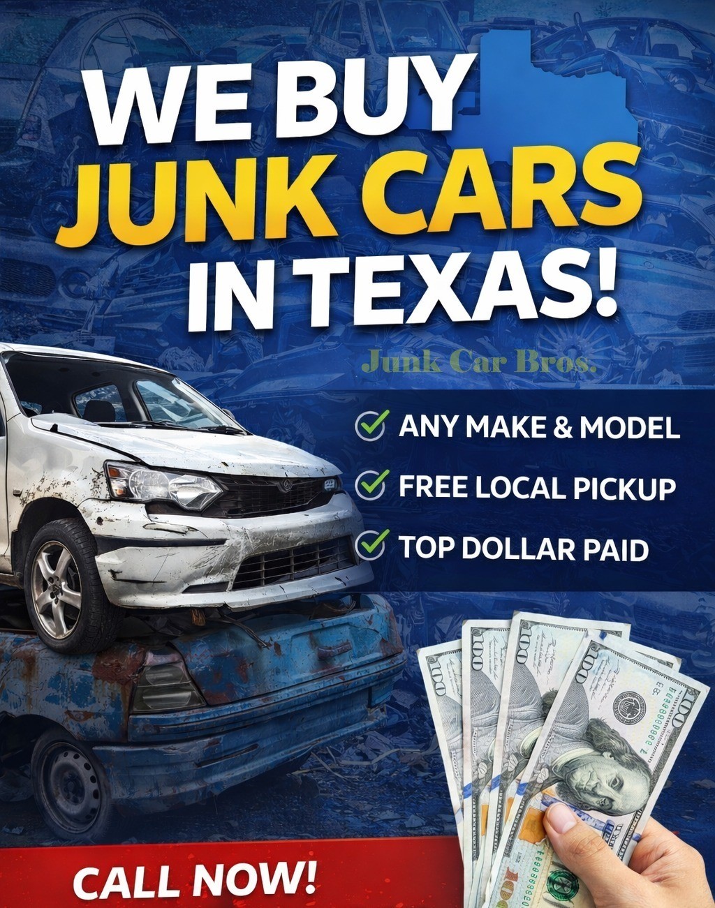 Texas Junk Car Buyers Offer Cash for Non-Running Vehicles Statewide